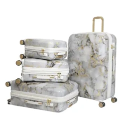 IT Luggage Sheen - Cabin (Gold Greyscale Marble) -IT Luggage Store 32980 UK16 2269B08GoldgreyscalemarbleSSFrontpanelset1 717f606b 1ba5 4d46 8dfc 025943f5a931