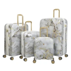 IT Luggage Sheen - 4pc Set (Gold Greyscale Marble) -IT Luggage Store 32980 UK16 2269B08GoldgreyscalemarbleSSFrontpanelset2