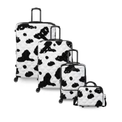 IT Luggage Indulging II - 4pc Set (Moo Cow Print) -IT Luggage Store 33198 UK16 3039A08Moocowblack whiterepeatprintSSFrontpaneldirectlyset3 f175cbf0 c6dd 47d4 8841 529a1cee98ec