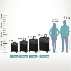 Duo-Tone - Extra Large (Pewter & Black) -IT Luggage Store Duo Tone Black Relative Size 480ff29a 1b1c 47af a543 e489a951e6ba