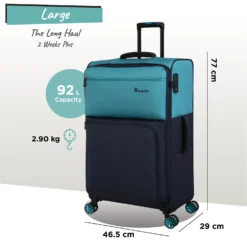 Duo-Tone - Large (Capri Breeze / Dress Blues) -IT Luggage Store Duo Tone Large Capri dims weights