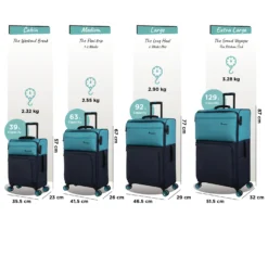 Duo-Tone - Extra Large (Capri Breeze / Dress Blues) -IT Luggage Store Duo Tone Set Capri dims weights d25d46b6 8b55 4be1 b684 7777de9b92a2