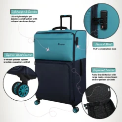 Duo-Tone - Extra Large (Capri Breeze / Dress Blues) -IT Luggage Store Duo Tone XLarge Capri Infographic