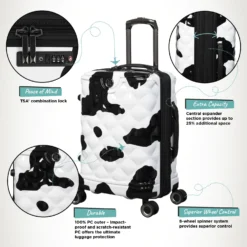 IT Luggage Indulging - Cabin (Moo Cow Print) -IT Luggage Store Indulging Moo Cabin Infographic 14bb5b21 be37 4aa9 be3a cffe5842d96d