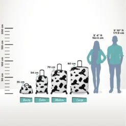 IT Luggage Indulging - Cabin (Moo Cow Print) -IT Luggage Store Indulging Moo Relative Size