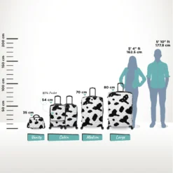 IT Luggage Indulging - Medium Plus (Moo Cow Print) -IT Luggage Store Indulging Moo Relative Size full sets 897fc3b2 e3a3 48c6 a747 a9d070bb2e40