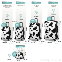 IT Luggage Indulging - Medium Plus (Moo Cow Print) -IT Luggage Store Indulging Moo full set dims weights ef9f71c1 8b44 4a92 ab24 33101be83761