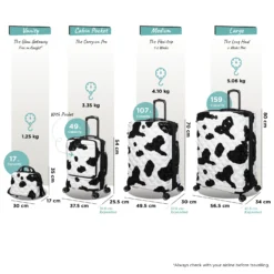 IT Luggage Indulging II - Cabin With Pocket (Moo Cow Print) -IT Luggage Store Indulging Moo set Pocket dims weights