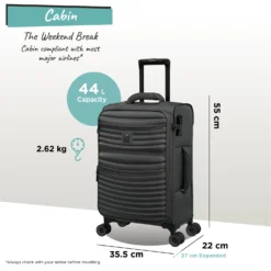 IT Luggage Precursor - Cabin (Charcoal) 19 IT Luggage Precursor - Cabin (Charcoal) -IT Luggage Store Precursor Cabin Charcoal dims weights