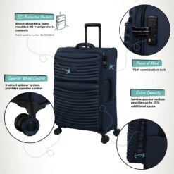 IT Luggage Precursor - Medium Plus (Dress Blues) 17 IT Luggage Precursor - Medium Plus (Dress Blues) -IT Luggage Store Precursor Med Blue Infographic