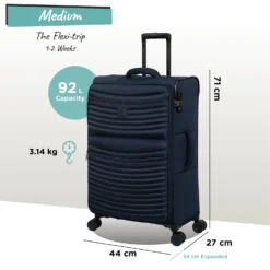 IT Luggage Precursor - Medium Plus (Dress Blues) 26 IT Luggage Precursor - Medium Plus (Dress Blues) -IT Luggage Store Precursor Med blue dims weights