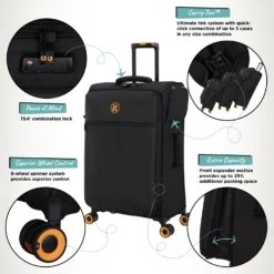 Simultaneous - Medium (Black) -IT Luggage Store Simultaneous Med Blk Infographic