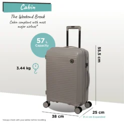 IT Luggage Spontaneous - Cabin (Feather Grey) 23 IT Luggage Spontaneous - Cabin (Feather Grey) -IT Luggage Store Spontaneous Cabin Feather dims weights