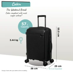 IT Luggage Spontaneous - Cabin (Black) -IT Luggage Store Spontaneous Cabin blk dims weights