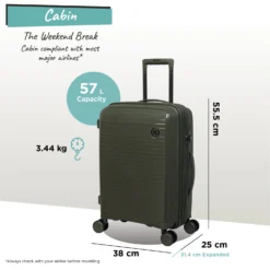 IT Luggage Spontaneous - Cabin (Olive Night) -IT Luggage Store Spontaneous Cabin olive dims weights
