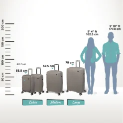 IT Luggage Spontaneous - Large (Feather Grey) -IT Luggage Store Spontaneous Full set Feather Relative Size