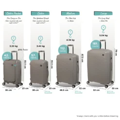 IT Luggage Spontaneous - Large (Feather Grey) -IT Luggage Store Spontaneous Full set Feather dims weights