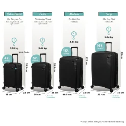 IT Luggage Spontaneous - Medium Plus (Black) -IT Luggage Store Spontaneous Full set blk dims weights d8aded08 44b6 4edb a00e bd2703994b47