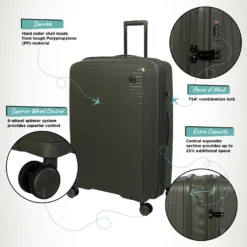 IT Luggage Spontaneous - Medium Plus (Olive Night) -IT Luggage Store Spontaneous Large Olive Infographic dc45d77c 2544 40cd b083 873421472490