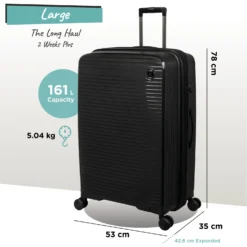 IT Luggage Spontaneous - Large (Black) -IT Luggage Store Spontaneous Large blk dims weights