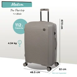 IT Luggage Spontaneous - Medium Plus (Feather Grey) -IT Luggage Store Spontaneous Med Feather dims weights