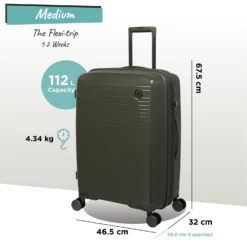 IT Luggage Spontaneous - Medium Plus (Olive Night) -IT Luggage Store Spontaneous Med olive dims weights