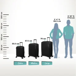 IT Luggage Spontaneous - 3pc Set (Black) -IT Luggage Store Spontaneous Set Blk Relative Size
