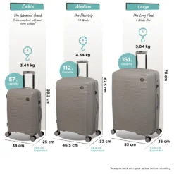 IT Luggage Spontaneous - Cabin (Feather Grey) 24 IT Luggage Spontaneous - Cabin (Feather Grey) -IT Luggage Store Spontaneous Set Feather dims weights 06e679c7 c687 43fa b9a4 94a66b0ad886