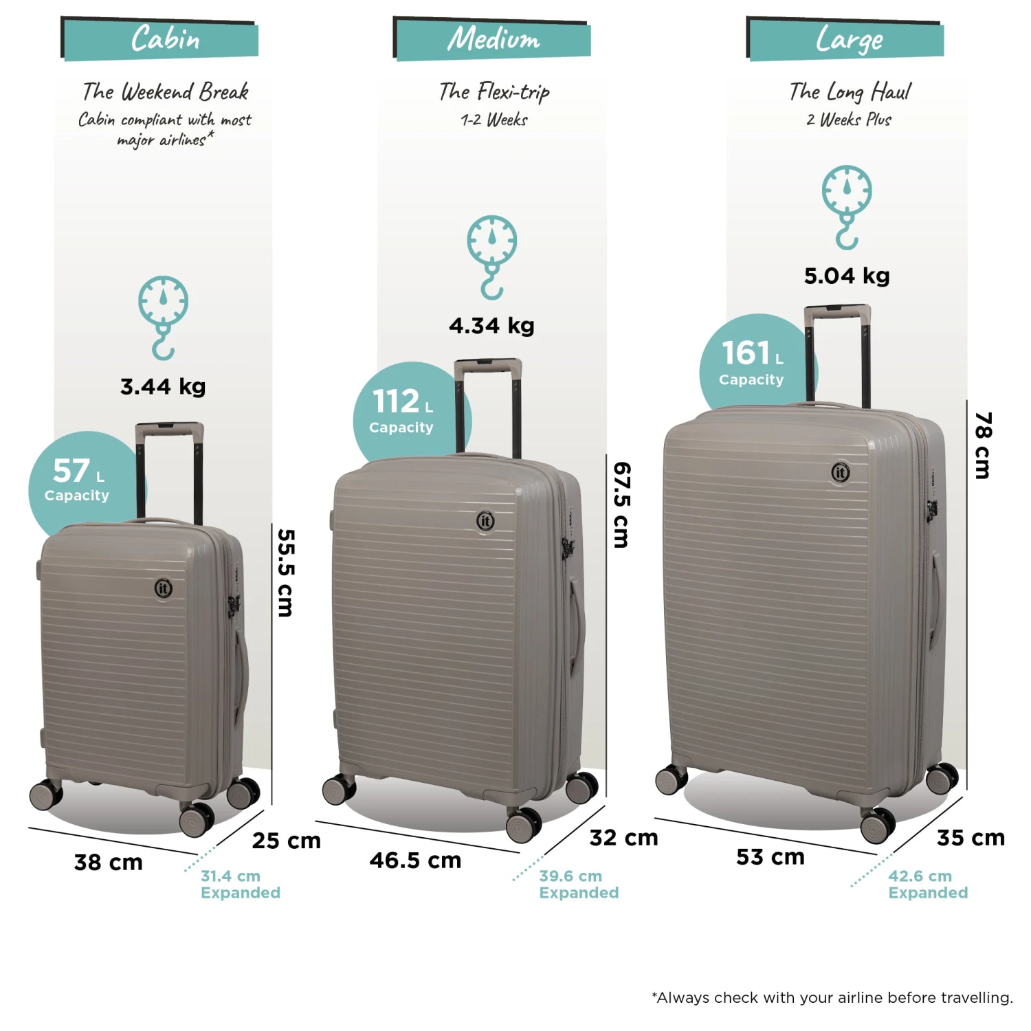IT Luggage Spontaneous - Cabin (Feather Grey) 12 IT Luggage Spontaneous - Cabin (Feather Grey) - Image 12