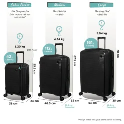 IT Luggage Spontaneous II - Cabin With Pocket (Black) 20 IT Luggage Spontaneous II - Cabin With Pocket (Black) -IT Luggage Store Spontaneous Set Pocket blk dims weights 18218710 f533 4863 86e4 194a441ad9ce