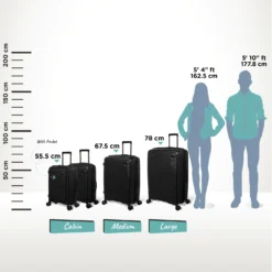 IT Luggage Spontaneous - Large (Black) -IT Luggage Store Spontaneous full set Blk Relative Size