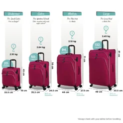 IT Luggage Store -IT Luggage Store Trinary set magenta dims weights