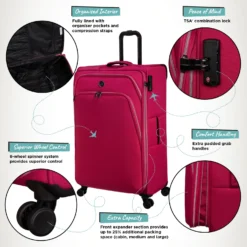 IT Luggage Trinary - Medium (Viva Magenta) -IT Luggage Store Website Infographic Trinary Large Magenta 87fdd3dd d1ff 4965 a48f b10b04474182